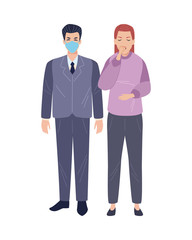 couple sick with covid19 symptoms