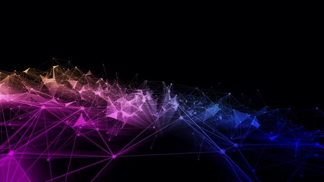 4k 3d abstract Digital background with graph made of nodes shaped creative text.abstract neon geometrical lines with moving triangles and connection dots. 