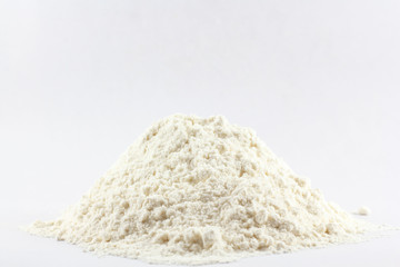 Wheat flour isolated on a white background