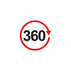 360 degree icon view logo design template