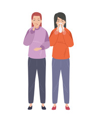 women sick with covid19 symptoms