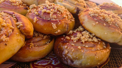 Delicious bread with peanut and honey