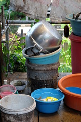 Clean the kitchen utensils for cooking, keep them after use.