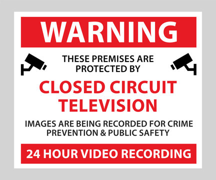 Warning these premises are protected by CCTV camera sign post