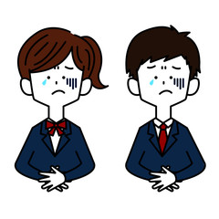 体調不良の学生男女