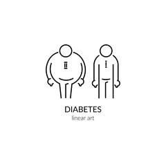 The main types of diabetes. Line Icons
