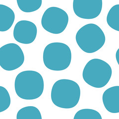 Seamless endless infinity pattern of geometric blue circle shapes. Drawing for wrapping paper, fabric, wallpaper.