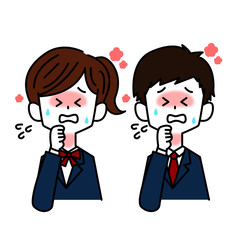 高熱で咳がでている学生男女