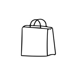 shopping bag hand drawn in doodle style. Element for design postcard