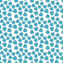Seamless endless infinity pattern of geometric blue triangle shapes. Drawing for wrapping paper, fabric, wallpaper.