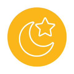 moon night with star isolated style icon