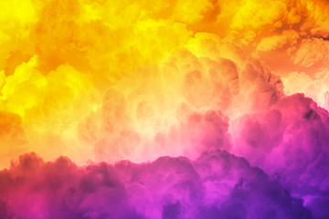 Colorful fume clouds