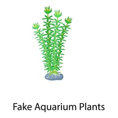Fake aquarium plants icon. Isometric of fake aquarium plants vector icon for web design isolated on white background