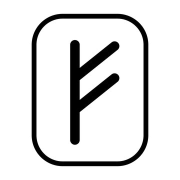 Fehu Rune - The Symbol Or Sign Of Wealth Or Livestock Line Art Vector Icon For Games And Websites