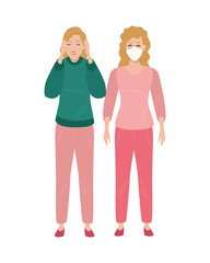 Obraz premium women sick with covid19 symptoms