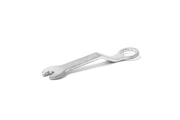 Old wrench tool isolated on white background