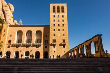 Fototapeta premium Montserrat monastery on mountain in Barcelona, Catalonia.