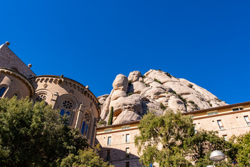 Fototapeta premium Montserrat monastery on mountain in Barcelona, Catalonia.