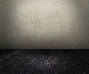 Empty top of  stone ground on concrete wall background texture grunge and surface with space or display for add text or image and product. Loft style interior design.