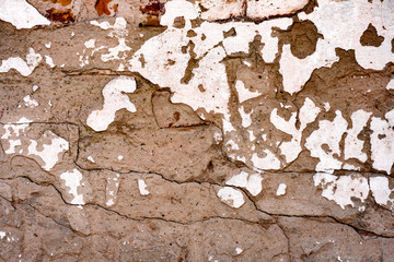 Texture of a concrete wall with cracks and scratches which can be used as a background