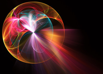 Abstract color dynamic background with lighting effect. Fractal art