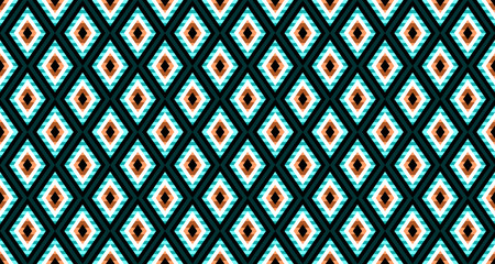 Geometric ornament of rhombuses and triangles in the native American style. Seamless pattern for web, print, textile, wallpaper, card, wrapping paper and background