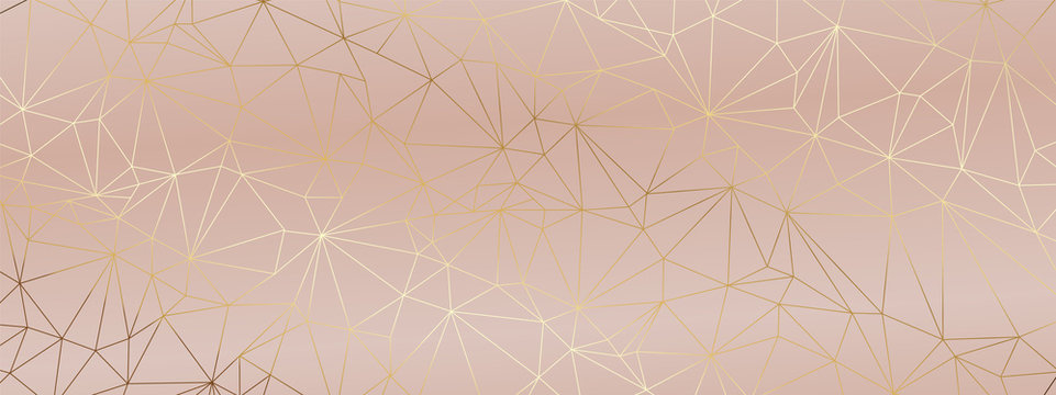 Rose gold and pink Geometric background vector. Abstract pattern. Polygonal wallpaper vector illustration.