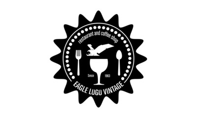 logo of the restaurant's emblem, vintage style with an eagle theme