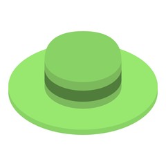 Hunter green hat icon. Isometric of hunter green hat vector icon for web design isolated on white background