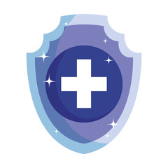 Obraz premium medical shield protection isolated icon on white background