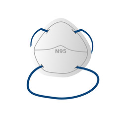 vector illustration of a medicine mask N95 anti corona virus 