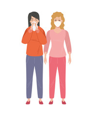 women sick with covid19 symptoms