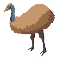 Ostrich icon. Isometric of ostrich vector icon for web design isolated on white background