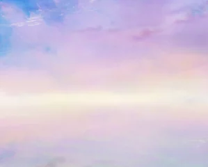 Poster 薄紫色の夜明けの空の風景イラスト　朝焼け © gelatin