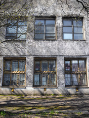 Naklejka premium Old soviet facade with some vintage windows