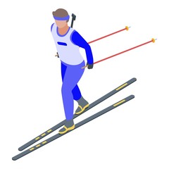 Ski biathlon icon. Isometric of ski biathlon vector icon for web design isolated on white background