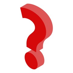 Red question sign icon. Isometric of red question sign vector icon for web design isolated on white background