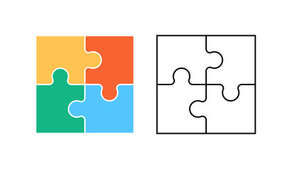 Puzzle icon. Flat Style. isolated on white background
