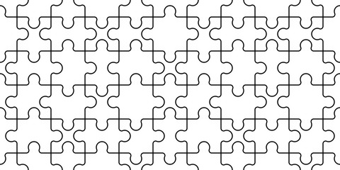 Seamless pattern with Puzzle. Flat Style