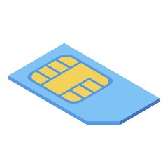 Cellphone sim card icon. Isometric of cellphone sim card vector icon for web design isolated on white background