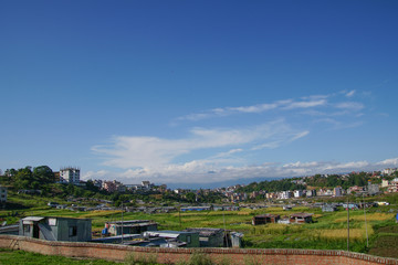 landscape of a valley with houses