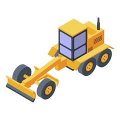 Building grader machine icon. Isometric of building grader machine vector icon for web design isolated on white background