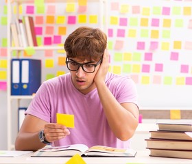 Student preparing for exams with many conflicting priorities