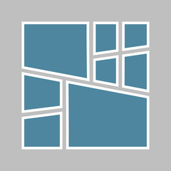 Vector empty collage board eight images, photo