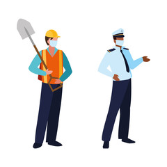 professional men wearing face mask