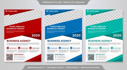 set of flyer template with minimalist style and modern concept use for business presentation and product promotion kit