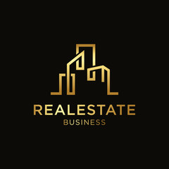 Real estate logo icon template. Vector illustration. Modern luxury design