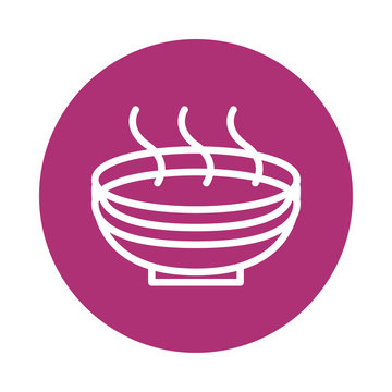 Muslim Dish With Food Line Icon