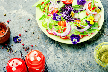 Salad with vegetables and herbs