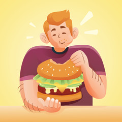 Big Boy Eating Big Burger